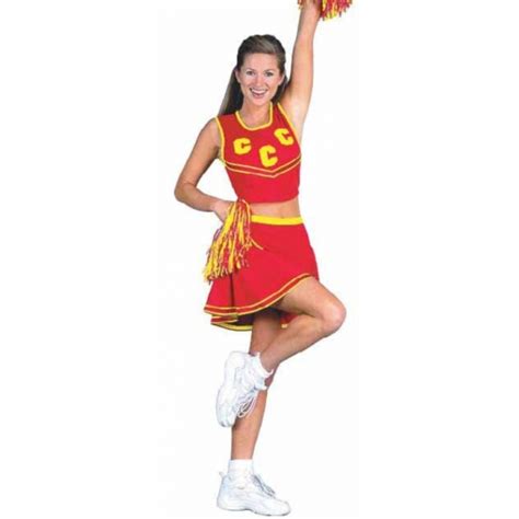 Costume Pom Pom Girls Rouge Avec Pom Poms Deguisement Femme Adulte