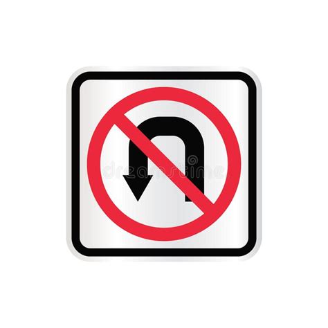 No U Turn Sign Vector Illustration Decorative Design Stock Vector