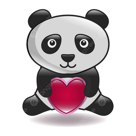 Cute Animal Valentine Clipart Vector Cute Panda Smile With Valentine