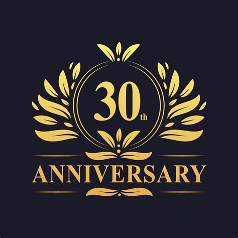 30th Anniversary Design Luxurious Golden Color 30 Years Anniversary