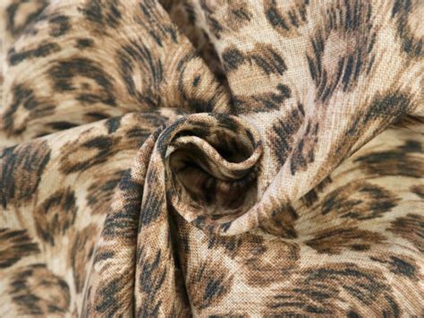 Linen And Viscose Upholstery With Leopard Print Bandj Fabrics
