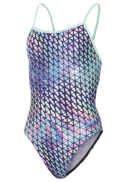 Maru Girls Techno Prism Fly Back Swimsuit Dolphin Swimware