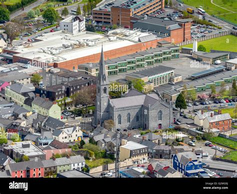 Aerial View Cathedral Of Ennis City Of Ennis Old Town Of Ennis