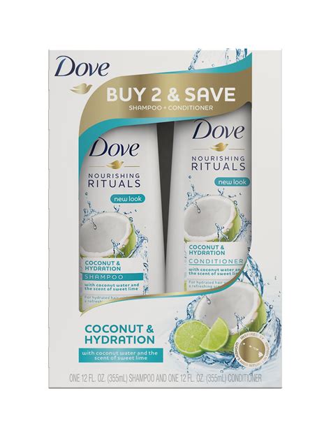 Dove Nourishing Rituals Shampoo And Conditioner For Dry Hair Coconut