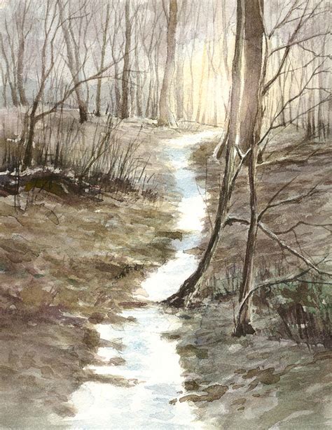 Late Winter In The Woods Painting By Erik Lundgren Fine Art America
