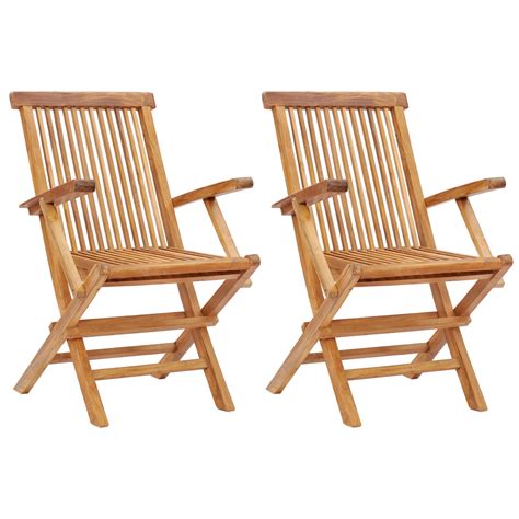 Teak Wood California Folding Arm Chair Set Of 2 By Chic Teak Only 39600