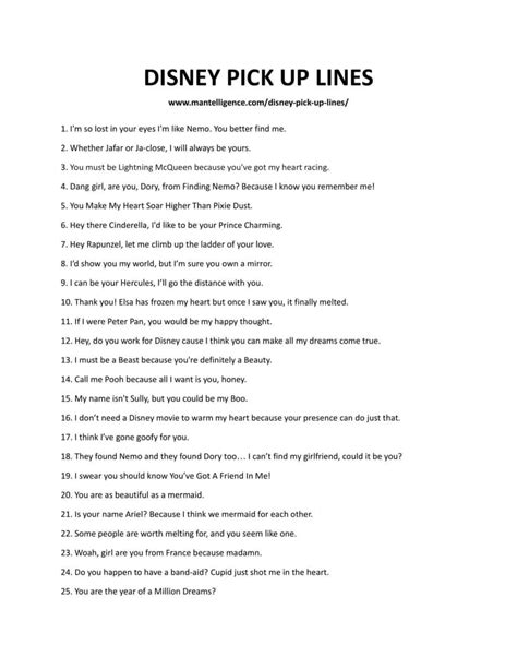 20 Disney Pick Up Lines Its High Time To Jump To Happy Places
