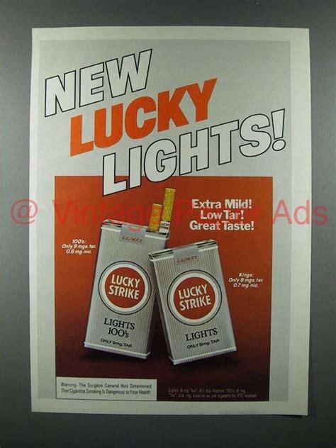 1984 Lucky Strike Lights Cigarette Ad At0550