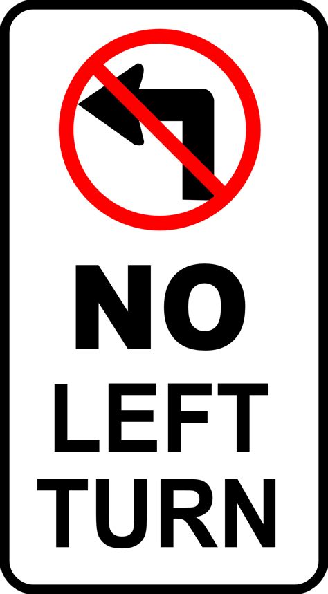 No Left Turn Traffic Sign Free Image Download