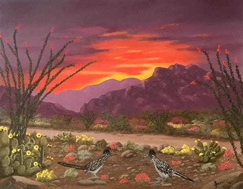 Desert Sunsetssouthwest Paintings Arizona Landscapes By