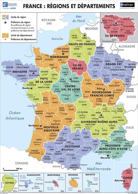 96 départements ont été numérotées de 1 à 95 à l'exception de la corse du sud (2a). Carte des départements de France » Vacances - Guide Voyage