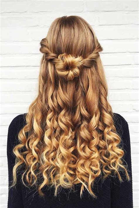 Curl Hairstyles For Prom Half Up