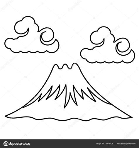 Mt Fuji Coloring Page Sketch Coloring Page