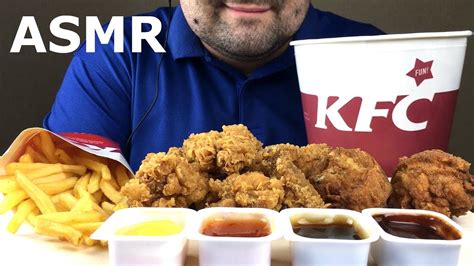 ASMR Eating KFC Fried Chicken Drumsticks Wings French Fries Extra