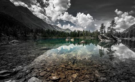 Wallpaper Landscape Mountains Lake Nature Reflection Sky Green