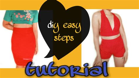 How To Make Skirt Into Shorts And Crop Top Easysteps Fashionhacks