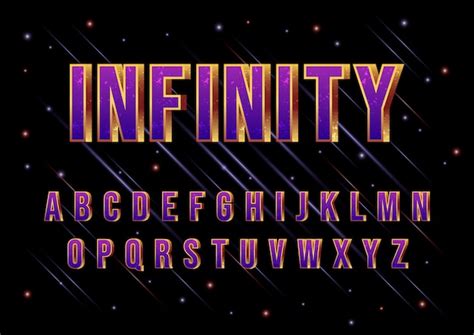 Premium Vector 3d Movie Galaxy Space Font Alphabet Set