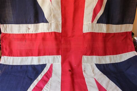 X Large Vintage British Stitched Panel Union Jack Flag Original 7 12 Ft
