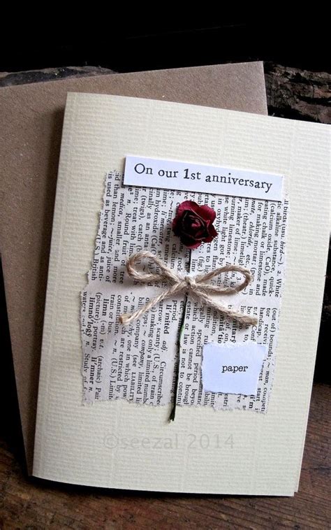 These traditional and modern gift ideas aim to please. Romantic and understated. First Wedding Anniversary card ...