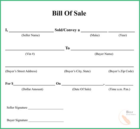Trailer Bill Of Sale Template Hq Printable Documents