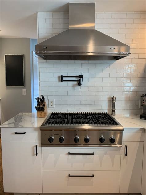 White Brick Backsplash Fireclay Tile