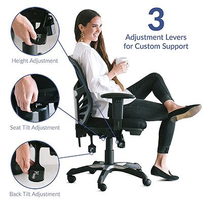 Modway Articulate Ergonomic Mesh Office Chair Adjustments