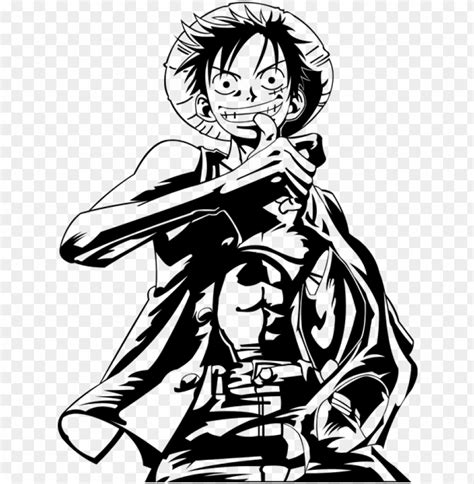 Luffy Black And White Vector By Varhmiel On Deviantart Vector Art