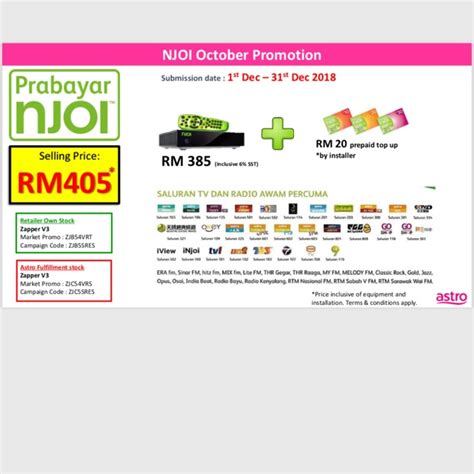 *price is exclusive of rm20 prepaid njoi card. How To Hack Active Astro Njoi Free Channel - lasopapuzzle