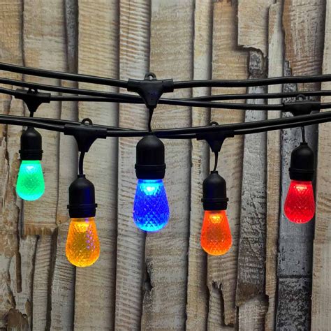 Led Commercial String Lights 48 Black Led S14 Multi Colored Bulbs