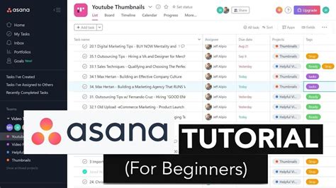 Asana Tutorial For Beginners Project Management Software Youtube