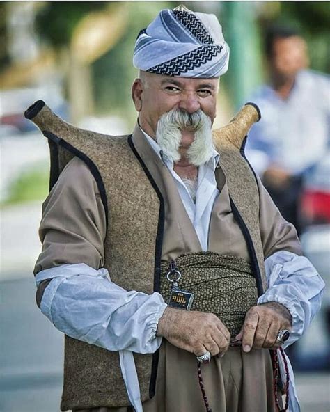 kurdish man in traditional costume western iran his moustache is pretty awesome national