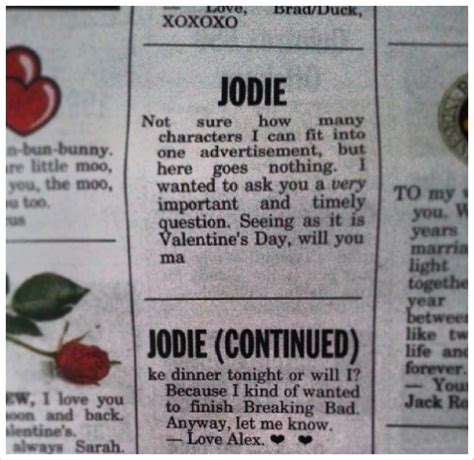 Man Trolls Girlfriend With Mean But Funny Newspaper Ad For