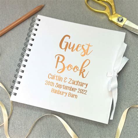 Personalised Wedding Guest Book By The Alphabet T Shop