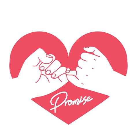Pinky Promise Hand Gesture With Heart 1883021 Vector Art At Vecteezy