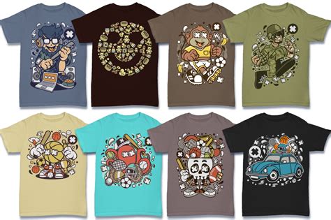 224 Pro Cartoon T Shirt Designs Dealjumbo
