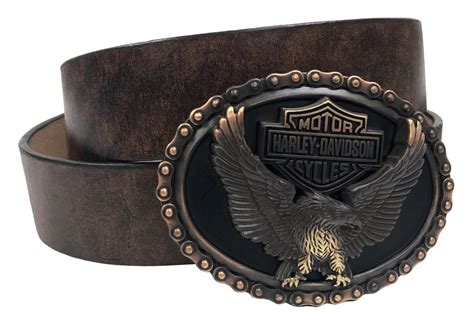 Harley Davidson Men S Genuine Vintage Glory Leather Belt Black Brown