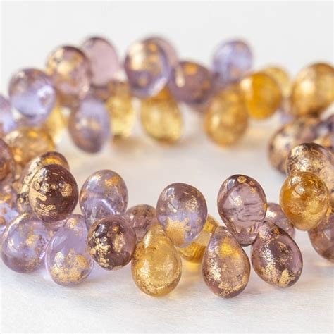 Pcs Czech Glass Teardrop Beads For Jewelry Making Clear With Etsy