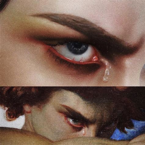Two Pictures Of The Same Womans Eyes With Tears