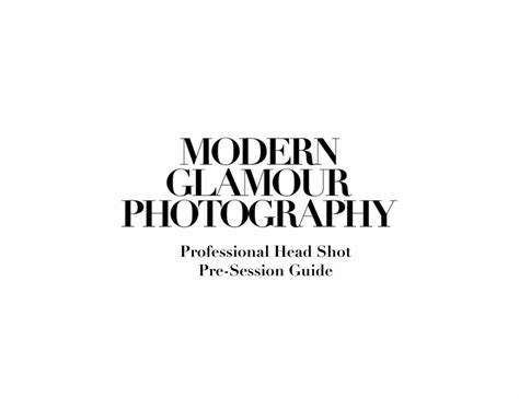 Pdf Modern Glamour Photography Headshots Pre Session Guide Dokumentips
