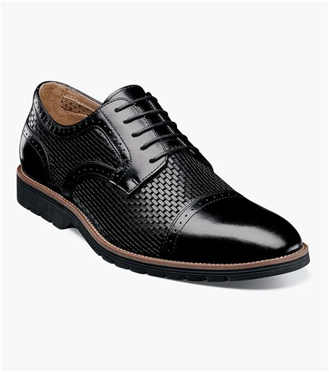 Men S Casual Shoes Black Cap Toe Oxford Stacy Adams Ellery