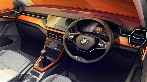 Skoda Kushaq Interior Previewed In Design Sketches Suv To Debut On