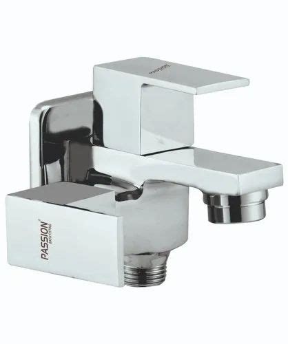Modern Brass 2 In 1 Bib Cock Square Taps For Bathroom Fitting At Rs
