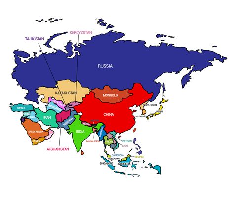 Map Of Asia For Kids Map
