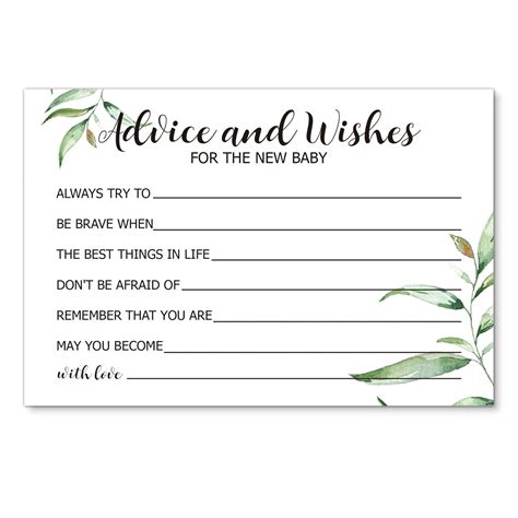 Buy Tentado50 Pack Advice And Wishes Cards For Baby Wishes For Baby