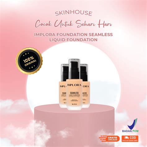 Jual Skinhouseid Implora Seamless Liquid Foundation Matte Alas Bedak