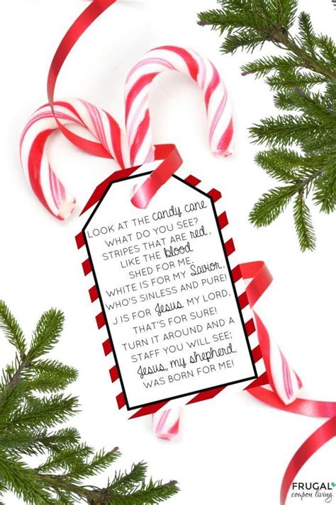 The legend of the candy cane: Candy Cane Poem - Free Printable Gift Tag for Christmas | Christmas gift tags printable, Candy ...