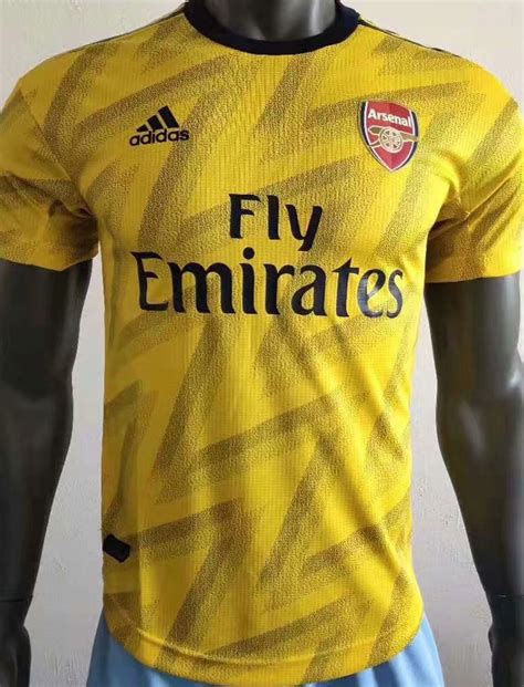 Us 1598 201920 Arsenal Away Yellow Palyer Version Soccer Jersey