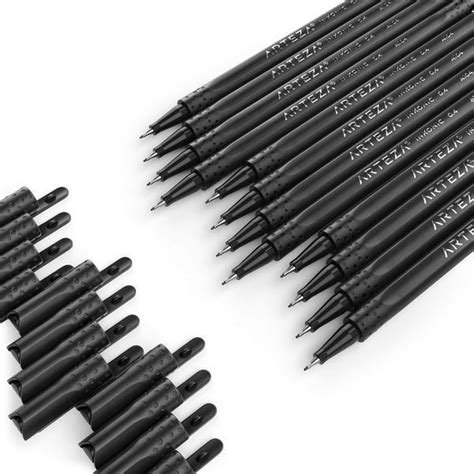 Inkonic Fineliner Pens Black Pack Of 12 Arteza