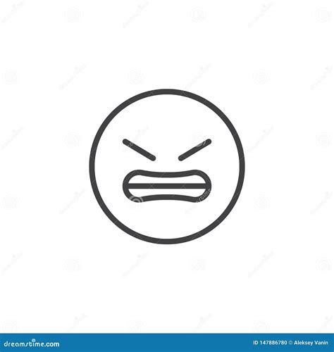 Grimacing Face Emoji Line Icon Stock Vector Illustration Of Grimace