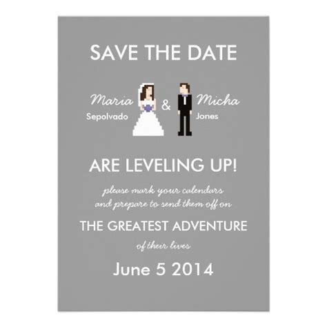 Simple Nerdy 8 Bit Bride And Groom Save The Dates Save The Date Zazzle